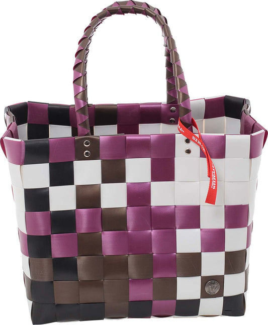 5010-01 Witzgall Einkaufskorb ICE BAG Shopper mehrfarbig (lila-weiß-braun-Mix)