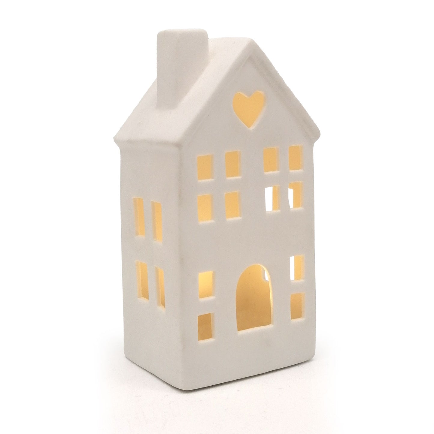 FaS738 LED-Haus Herzchen weiß-matt