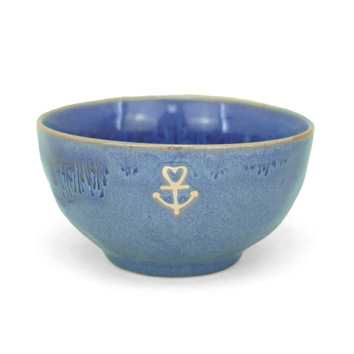 Stoneware Schale "Anker" blau