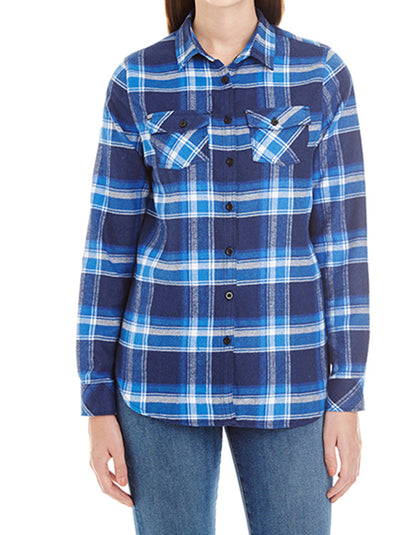 Women`s Woven Plaid Flannell Hemd