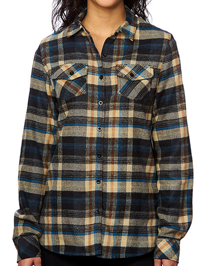 Women`s Woven Plaid Flannell Hemd