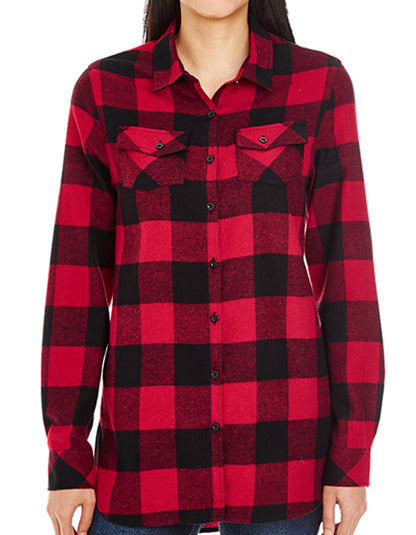 Women`s Woven Plaid Flannell Hemd