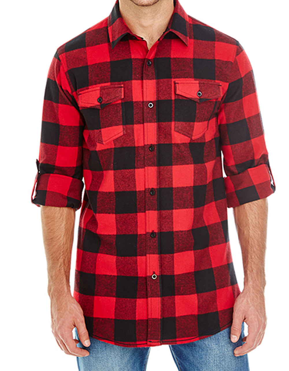 Woven Plaid Flannell Hemd