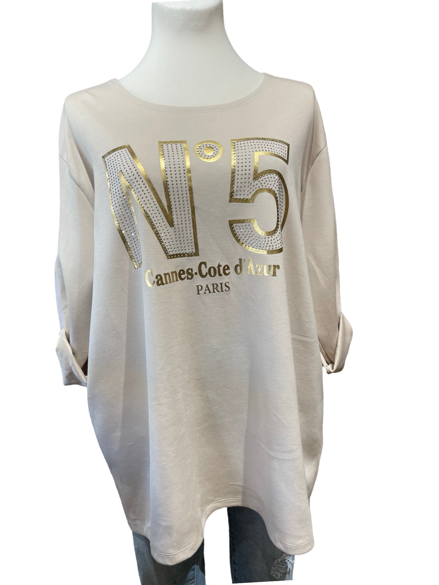 FaS648 leichtes Sweatshirt mit Glitzerdruck